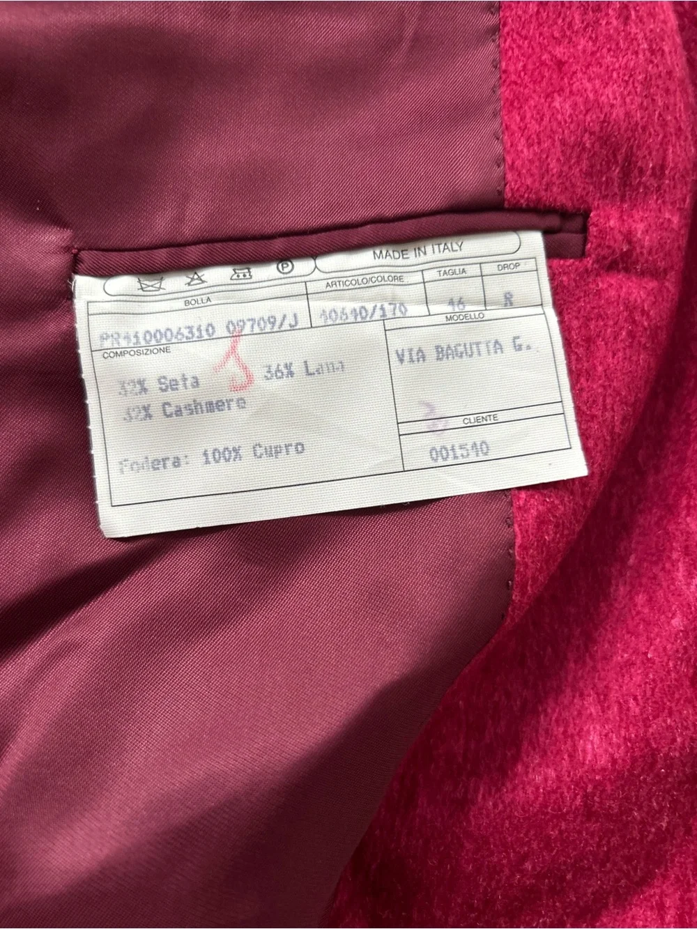 Vintage Isaia tailored jacket cashmere blend three-button single-breasted sz 46